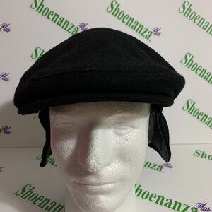 Vintage Goorin Bros Newsboy Cap Drivers Hat Ear Neck Flap Cover Black  X-Large